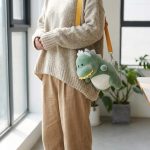 Cute Green Dinosaur Plush Crossbody Bag